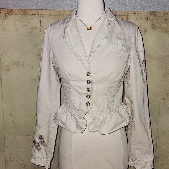 Aziz Jackets & Blazers - Dusky Rose Embroidered Jacket from Aziz, Size Small Bohemian Vibes